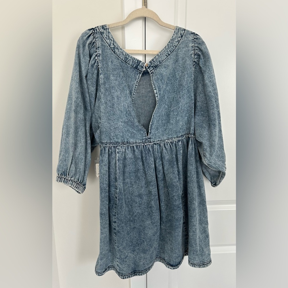 Free People Get Obsessed Cotton Denim Mini Dress - Picture 6 of 8